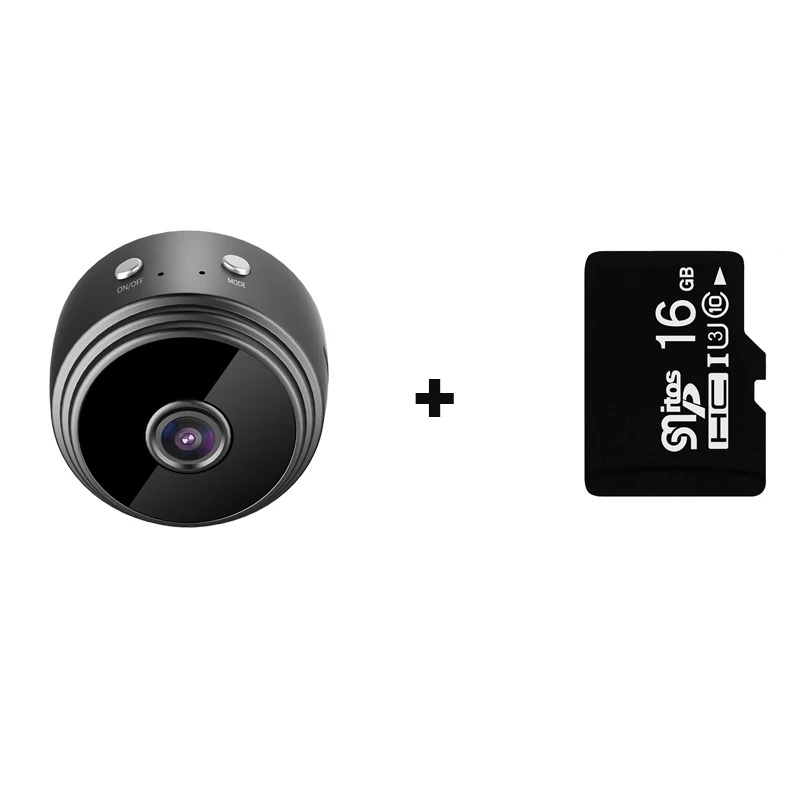 With 16G TF Card A9, hd 1080 p, wifi, ip мини камера, маленькая, беспроводная, домашняя, для детей, ночное видение, безопасность, микро обнаружение движения, Hisilicon Hi3518EV200 cam - Цвет: With 16G TF Card