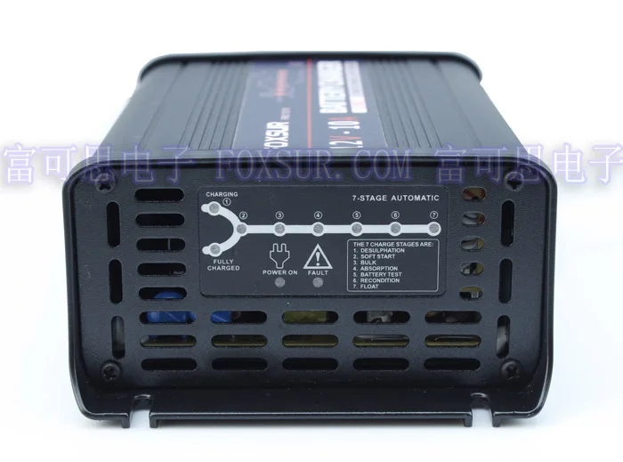 

FOXSUR 12V 10A 7-ступенчатое умное свинцово-Кислотное зарядное устройство, автомобильное зарядное устройство, контроллер MCU, импульсный заряд и де...