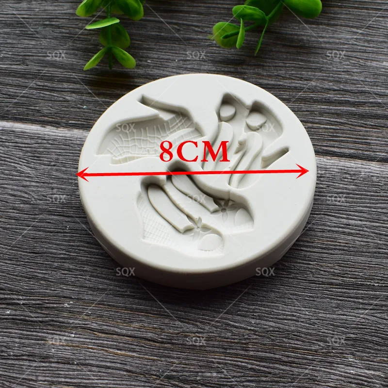 Три пары обуви в форме силиконовой помадки форма для украшения тортов