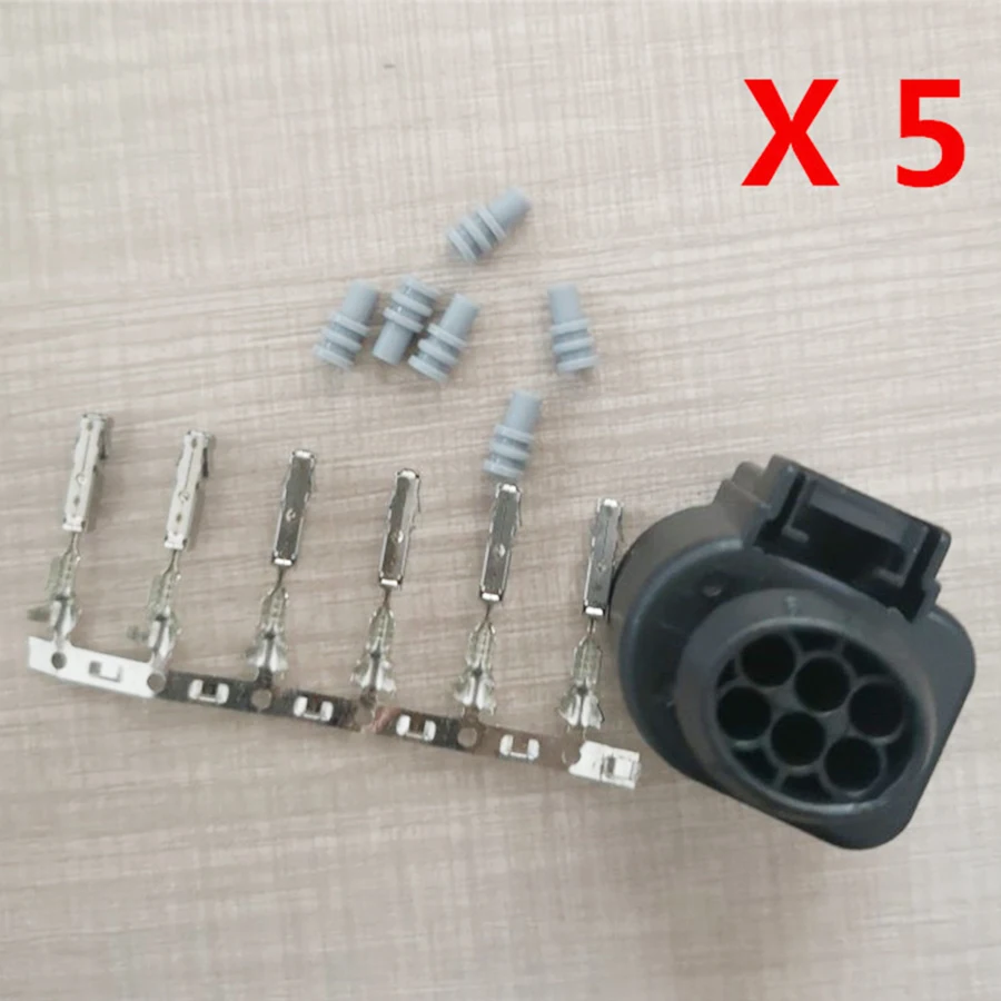 5 Sets 6 Pin Oxygen Sensor Connector Throttle Plug Connector Throttle Plug For 4H0973713 1 928 404 669