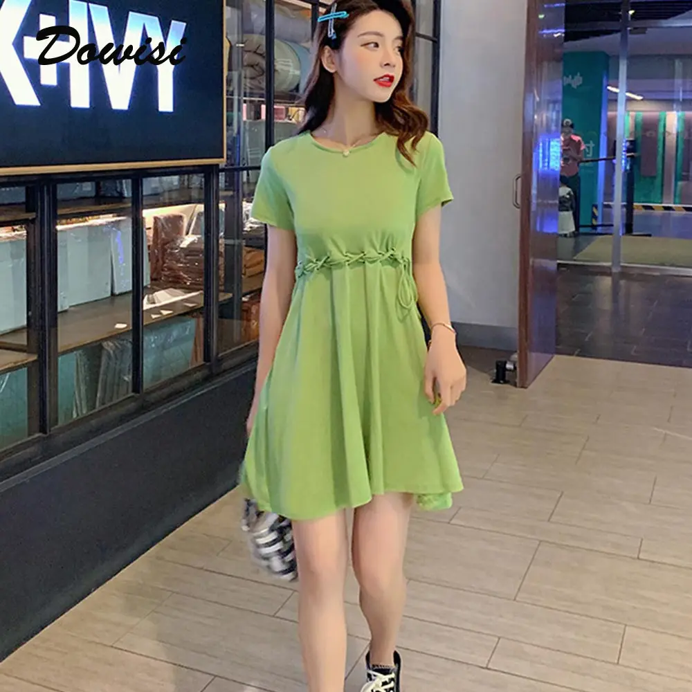 Dowisi/зеленое платье с авокадо vestidos Новинка летнее для маленьких и чистых женщин