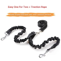 dog strap double headed dog drawstring retractable pet buffer one tow two
