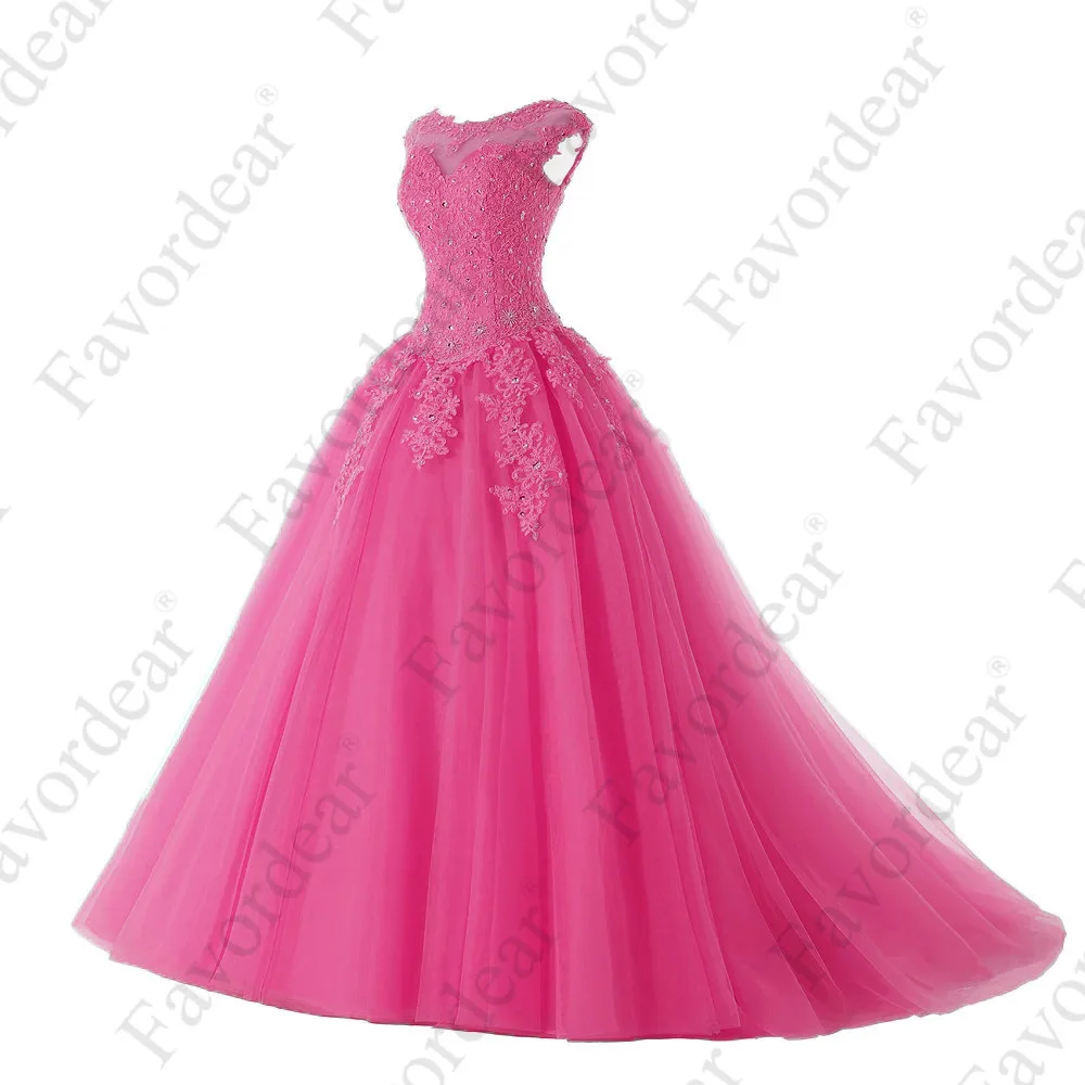 Favordear, новинка, пышное платье 15 лет, Vestidos De 15 Anos, красное, с коротким рукавом, розовое, лавандовое, бальные платья, вечерние платья - Color: BLF-4