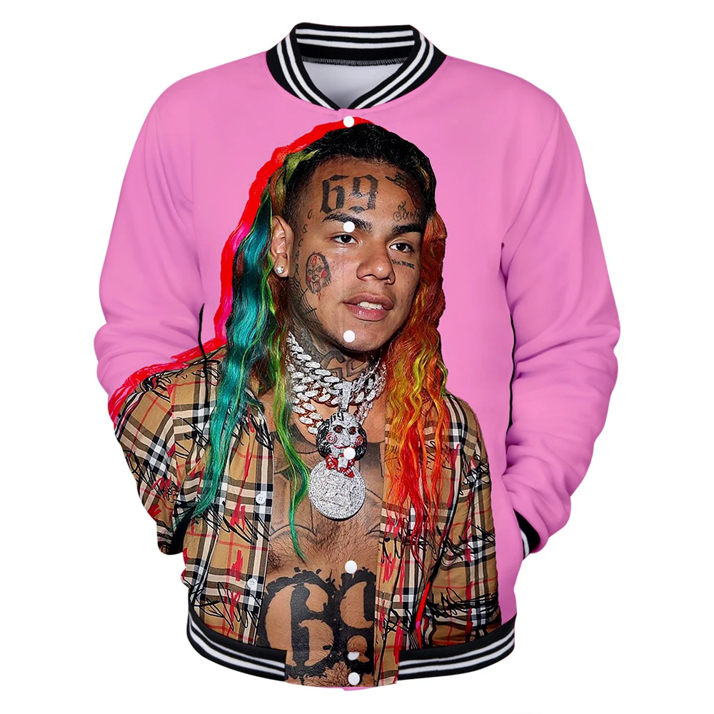 LuckyFriday Мода 3D 6IX9INE рэпер бейсбольные куртки мужчины/женщины популярная одежда