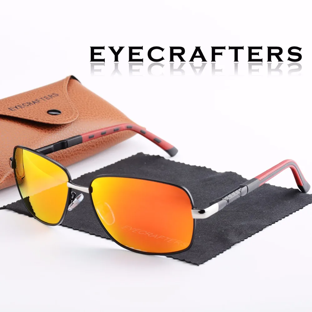 Eyecrafters коричневый дизайнерский HD поляризационные солнцезащитные очки мужские