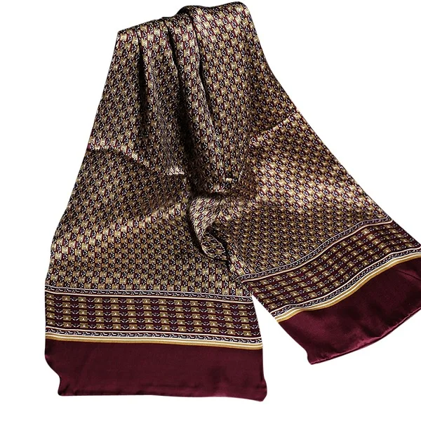 Wine Red Роскошный шелковый шарф для мужчин, деловой Повседневный Королевский платок с принтом пейсли, винтажный английский жаккардовый шарф, кашне - Цвет: Wine Red