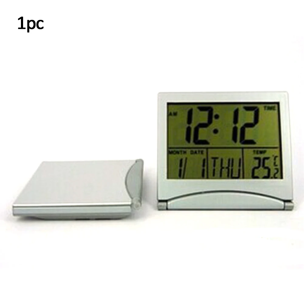Modern Foldable Folding LCD Digital Travel Desk Alarm Clock Date Thermometer | Дом и сад
