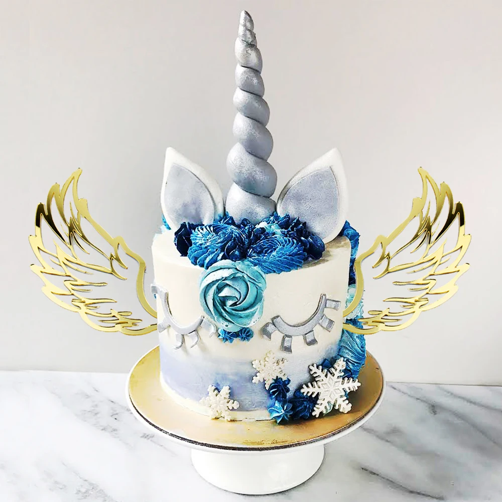 Единорог крылья торт Топпер Декор unicorniвечерние o вечеринка Хэллоуин День