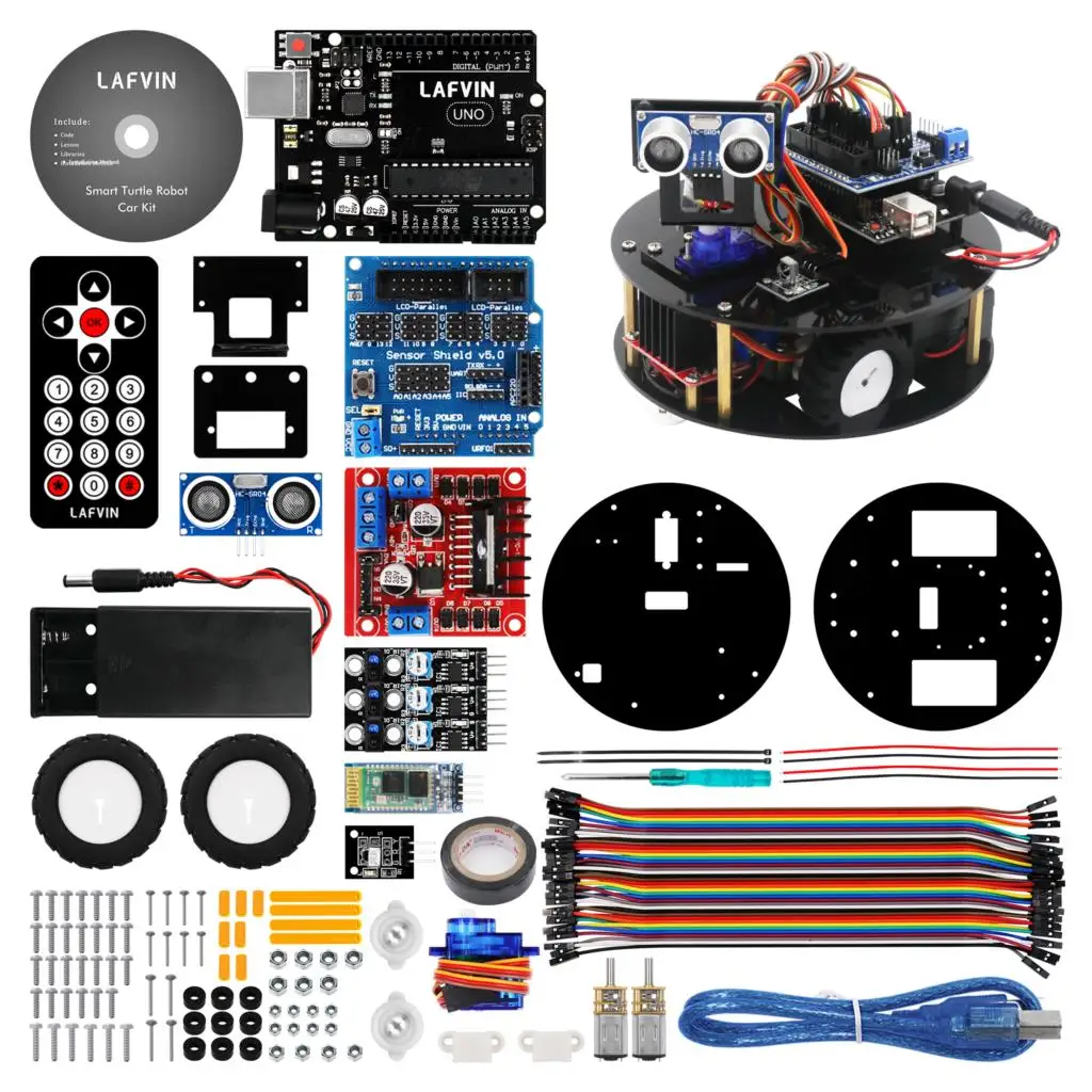 Умный автомобильный робот черепаха LAFVIN для Arduino набор сборки DIY с обучающим