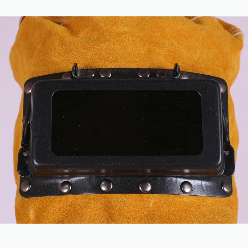 

High quality Leather Anti-spark oil splash Welders Electric Welding Work Hood Helmet Mask Full Face Protector Cap DLZ002