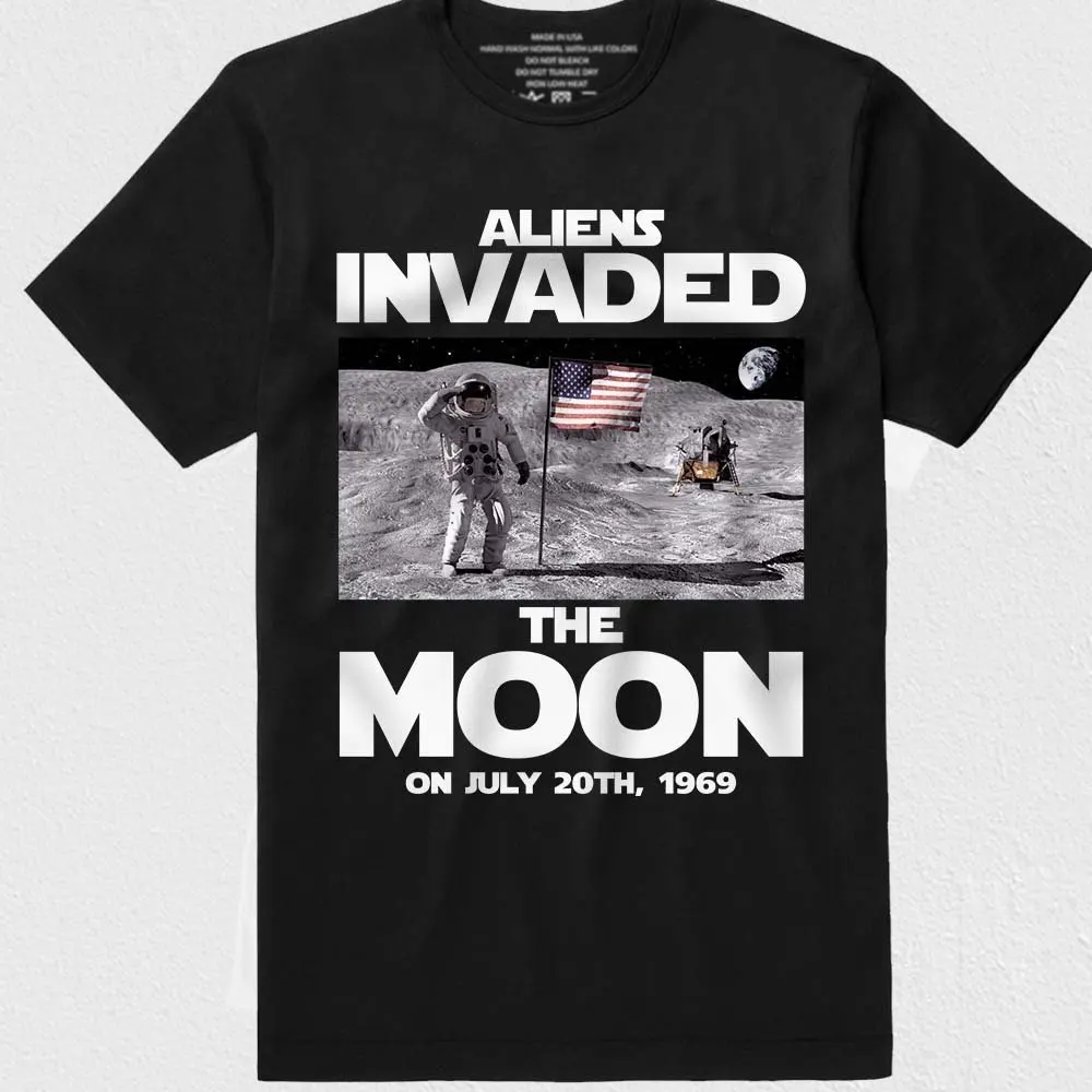 Футболка с изображением инопланетянина Луны НЛО американского флага