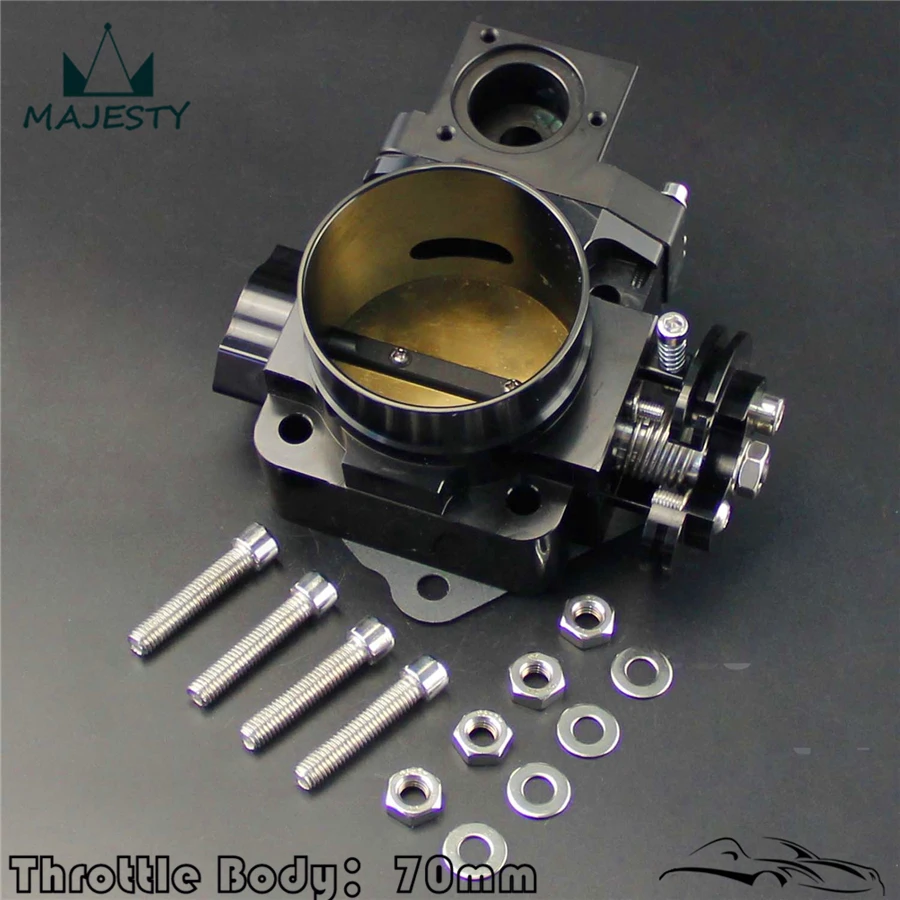 70 мм дроссельной заслонки для Mitsubishi EVO7 EVO8 EVO9 4G63 03-07 EVO 7 8 9 черный