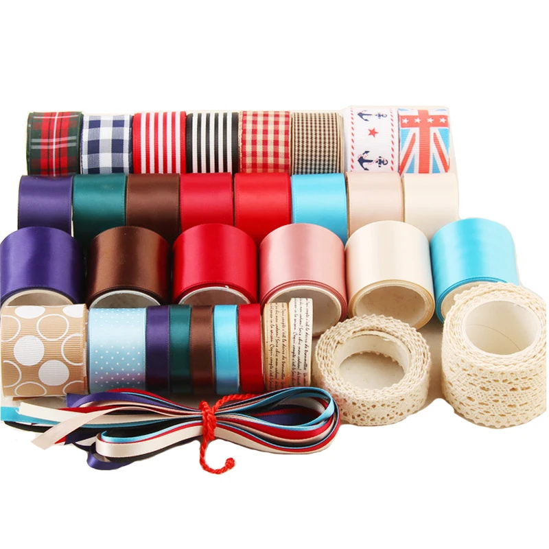 Новое поступление разноцветный смешанный стиль набор лент из Grosgrain отделка