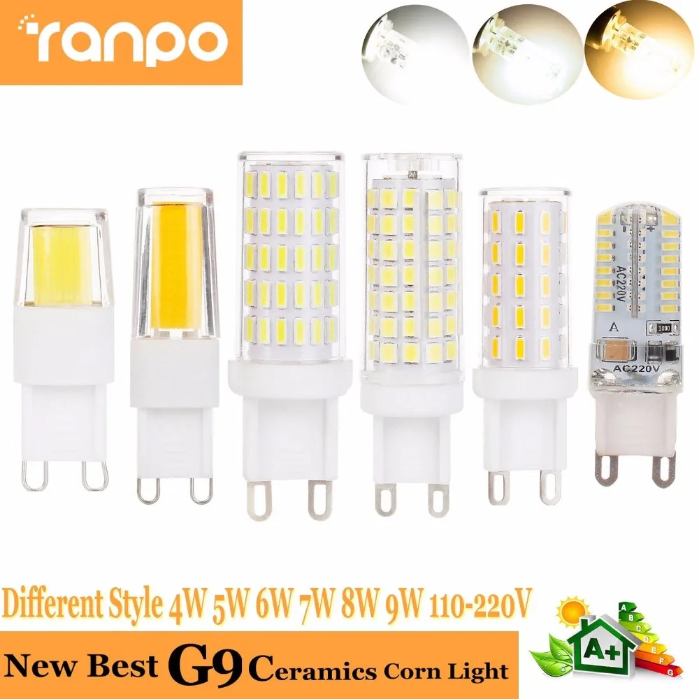 Светодиодный Светодиодная лампа кукуруза G9 COB SMD Керамика 6W 7W 8W 9W Замена