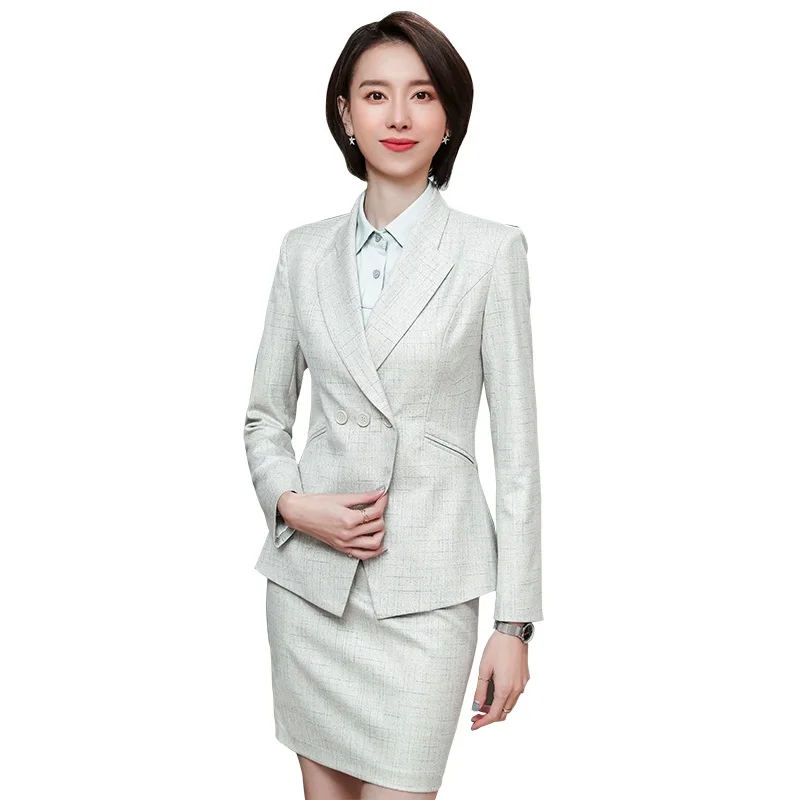 Женский костюм тонкий весенний пиджак с длинным рукавом брюки комплект из 2