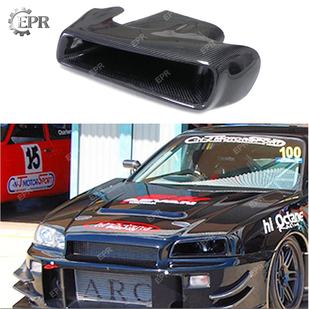 Для Nissan Skyline R34 GTT GTR углеродное волокно вентилируемая фара Замена (левая) Комплект