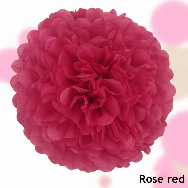 Rose red FUNNYBUNNY 13 см папиросная бумага помпоны цветочный шар для свадьбы и вечеринки и украшения на открытом воздухе День рождения Свадьба Праздник - Цвет: Rose red