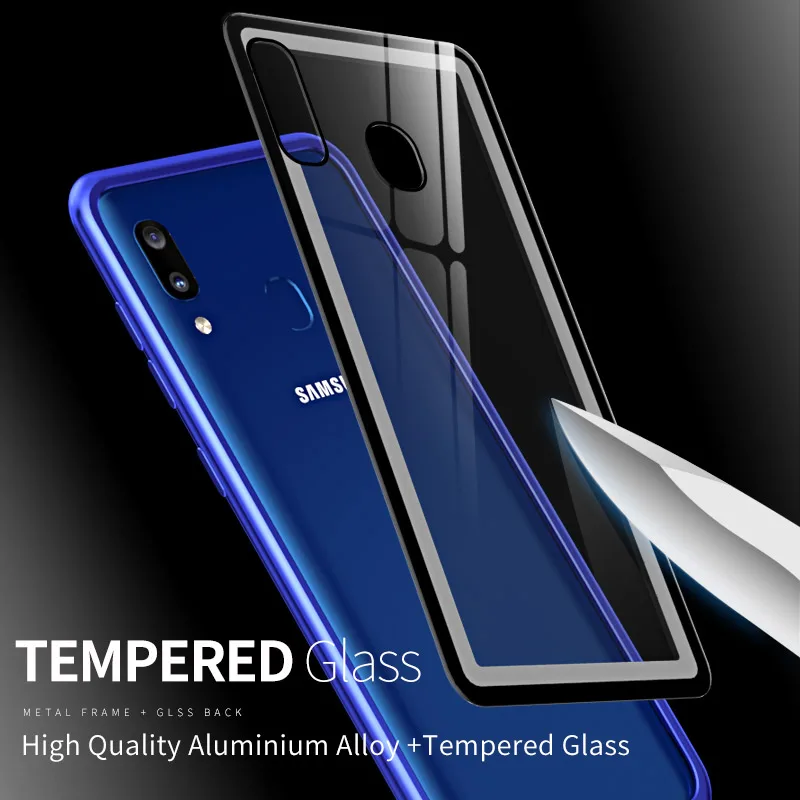 Металлический бампер для Samsung A50 A30 A70 A60 A40 A20 A10 алюминиевый сплав бампер чехол закаленное стекло задняя крышка для Samsung A 50 30 70
