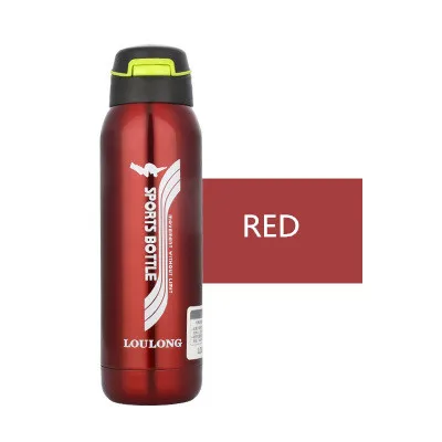 red termos bardak Кемпинг вакуумная колба бутылка для воды из нержавеющей стали Термальная с соломинкой Termos Спорт на открытом воздухе termo garrafa termica Термокружка - Цвет: red termos bardak
