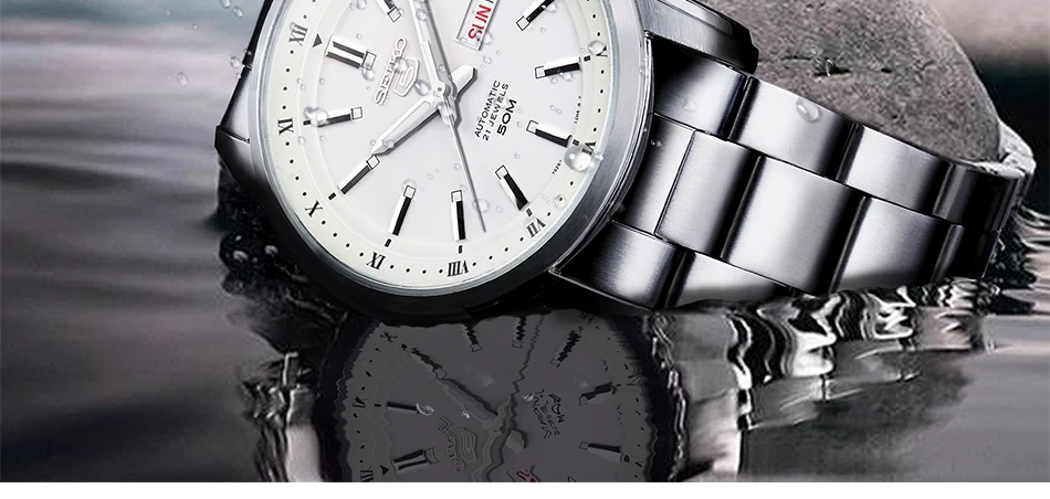 Оригинальные мужские часы SEIKO 5 с автоматическим перемещением, механические наручные часы 5 бар, водонепроницаемые светящиеся, глобальная гарантия SNKM87J1