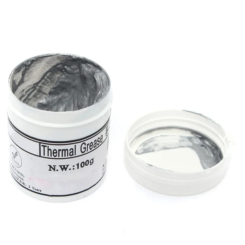 Термальная смазка серебристого цвета высокой проводимости 100 г термальная паста