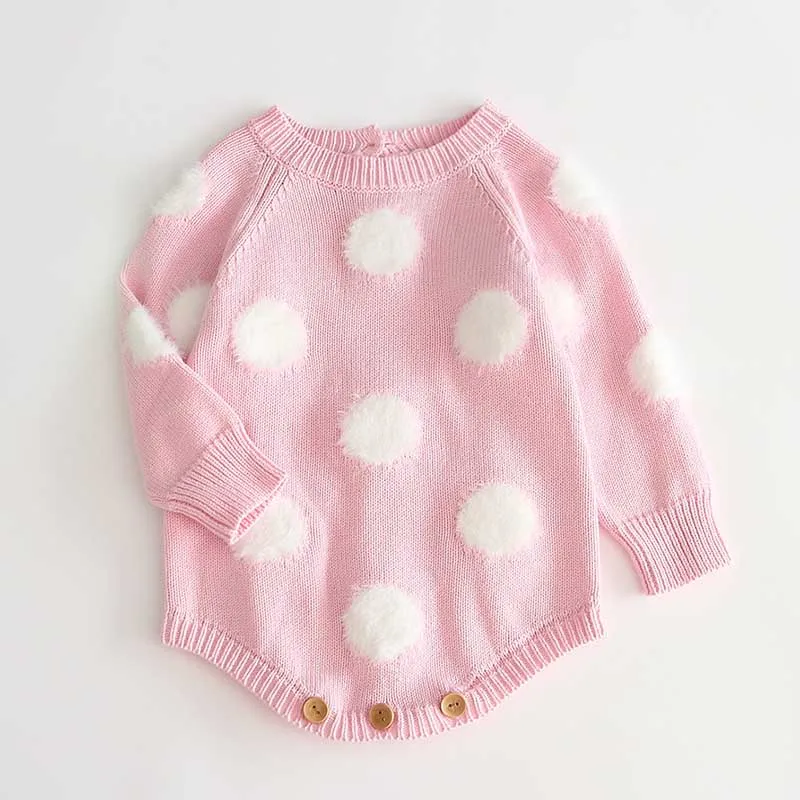 B91H36 Pink Трикотажная одежда для малышей; боди для новорожденных девочек; осенний трикотажный комбинезон принцессы с рукавами для малышей; одежда для детей - Цвет: B91H36 Pink