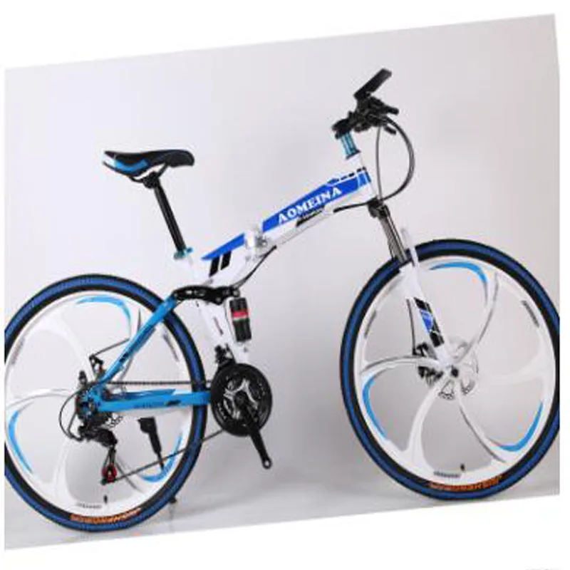 

Folding Mountain Bike 26-inch Carbon Steel Folding Driving Adult Variable Speed Dual Shock Absorber Racing Cross-country Bicycle