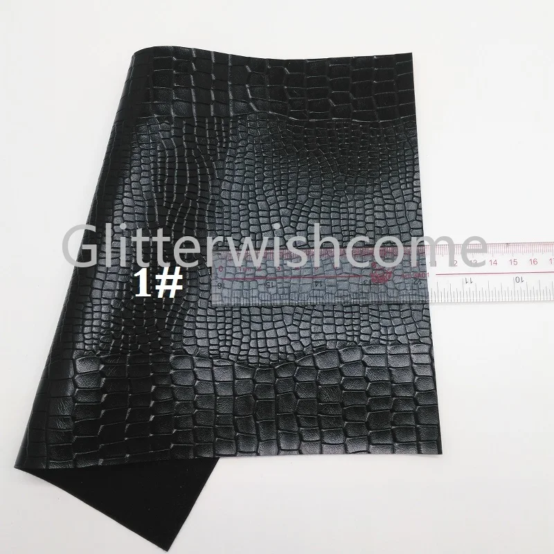 Glitterwishcome 21X29 см A4 размер винил для бантов тисненая крокодиловая кожа Fabirc искусственная кожа листы для бантов, GM350A