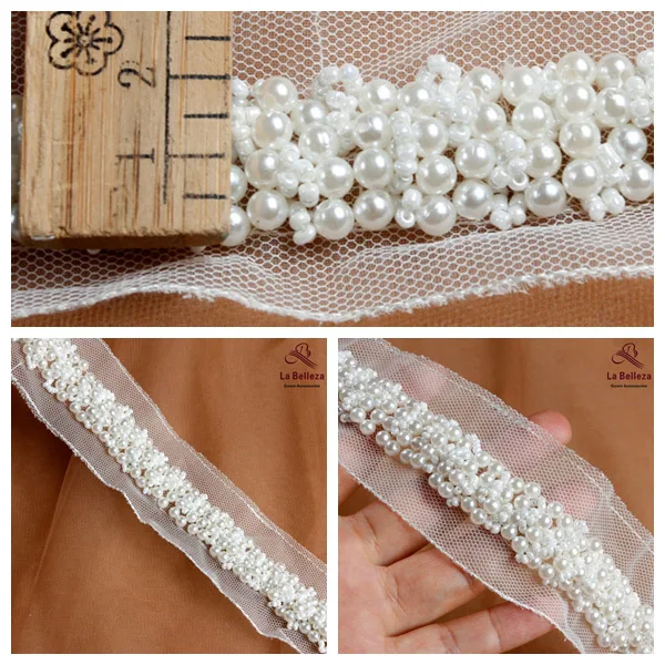 La Belleza Off white silver handmade lace trim 1cm-3cm width wholesale SNT170802-4 - Цвет: NO.9 5.5 yards