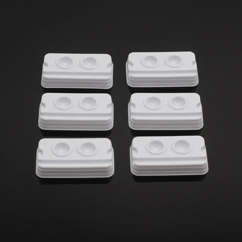 Lab Item Dental Clinic 100Pcs Adhesive Disposable Mixing 2 Holes Trays Model White Medical |