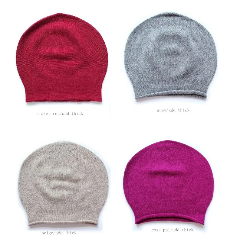 100% козья шерсть кашемир шапочки шапки большие толстые унисекс зимние бежевые