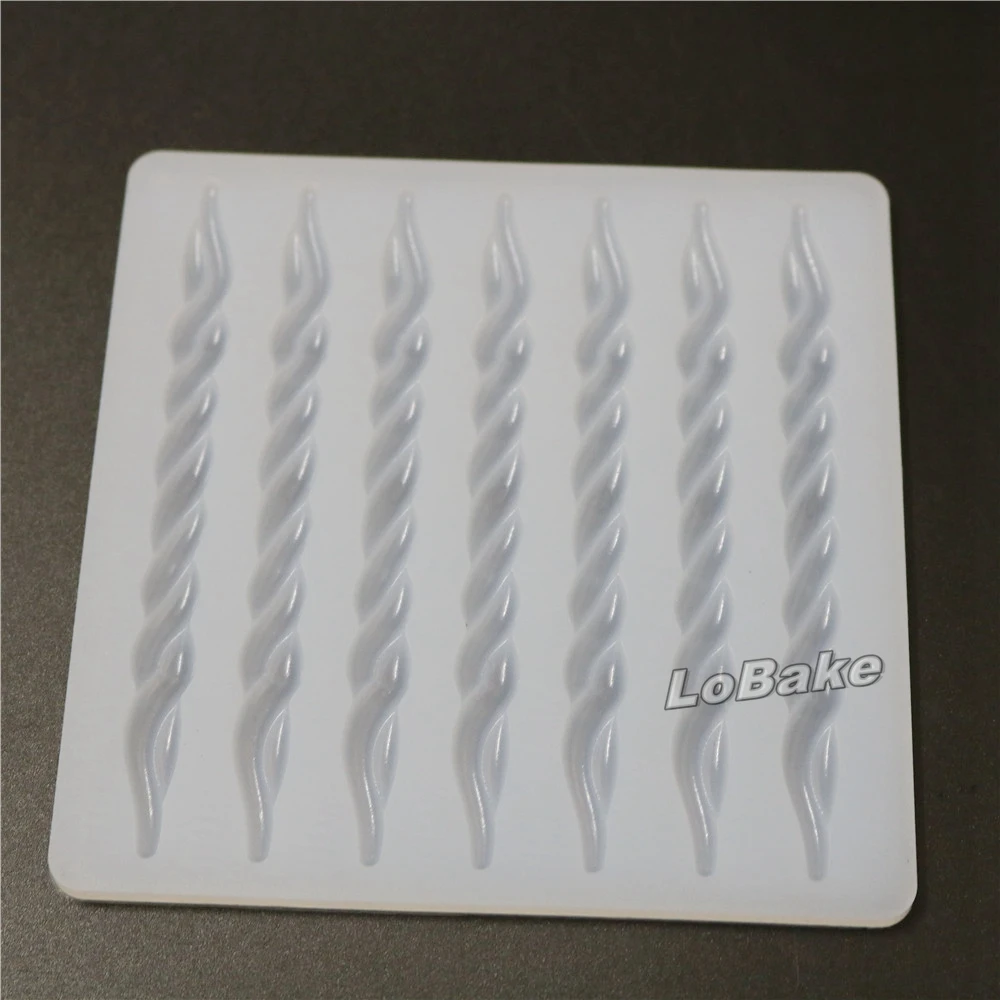 Новые 7 полостей спиральная палка форма свечи силиконовые Шоколадные Чипсы