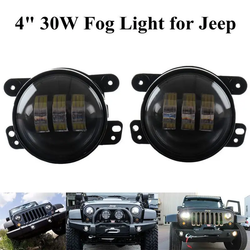 2 шт. 4 дюймовые светодиодные противотуманные фары для Jeep Wrangler JK TJ LJ Трактор Лодка