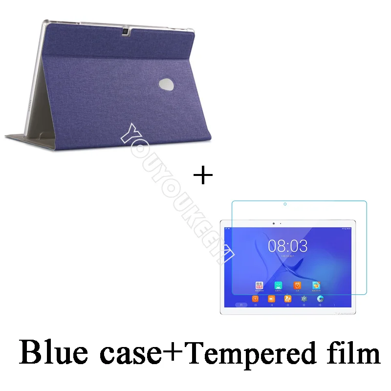 Blue case-TG flim Передний чехол-подставка для Teclast T10/T20, 10,1 дюймов, защитный чехол для планшета teclast T20+ 3 Подарки - Цвет: Blue case-TG flim