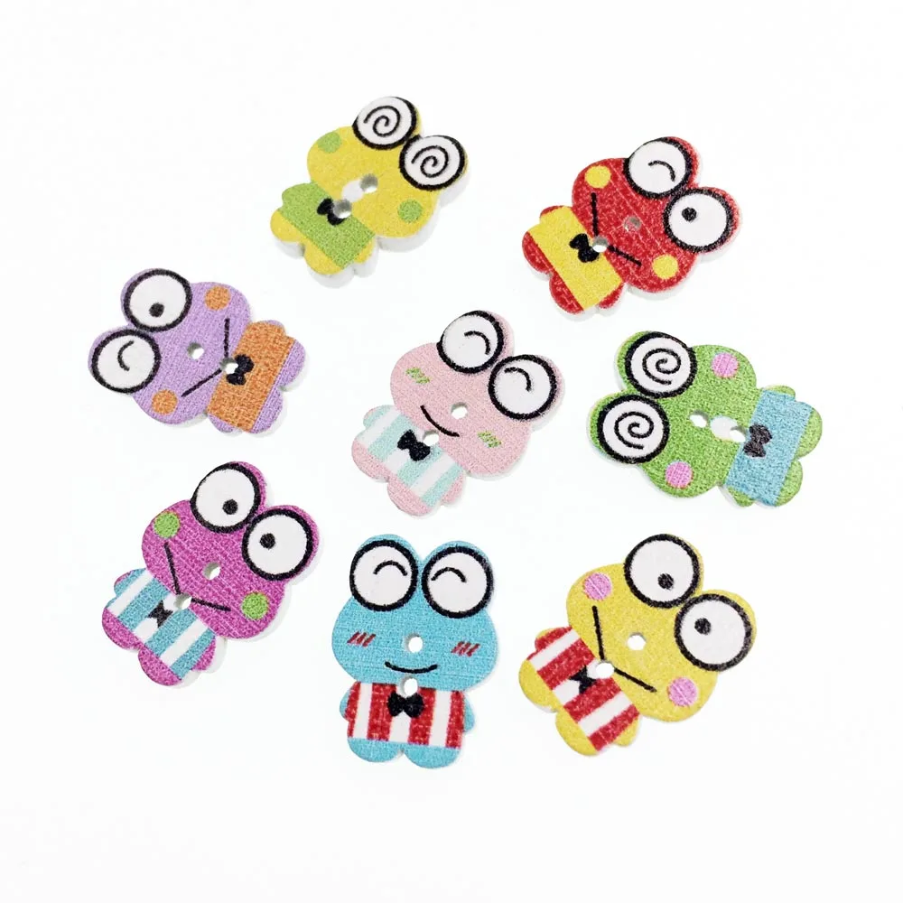 50 шт. Детские деревянные пуговицы лягушки для одежды аксессуары скрапбукинга