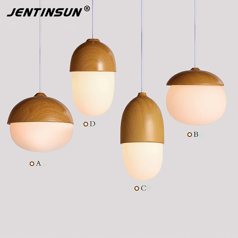 1pcs Modern Nordic American Style Nut Pendant Lights Creative Wood Glass Nuts Hanging Lamps for Bar Children's Room | Освещение