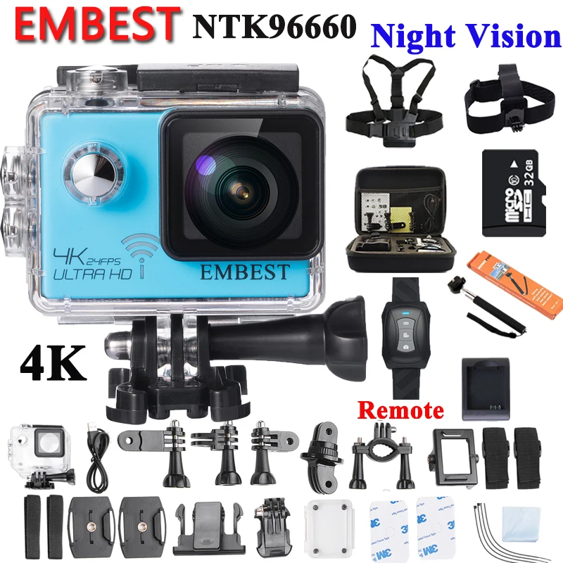 Экшн камера EM61R / EM61 Ultra 4K HD 2.0&quot два экрана водоустойчивая принци объектив 170D|action