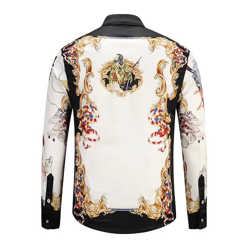 2018 Новая мода Повседневное Для мужчин рубашка с длинным рукавом Европа Стиль