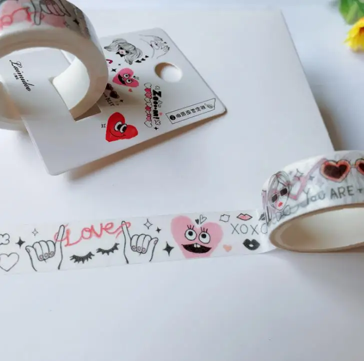 1 шт. мультфильм DIY смешная бумага декоративная клейкая лента мультфильм девушка Герат улыбка васи лента маскирующая Лента наклейки