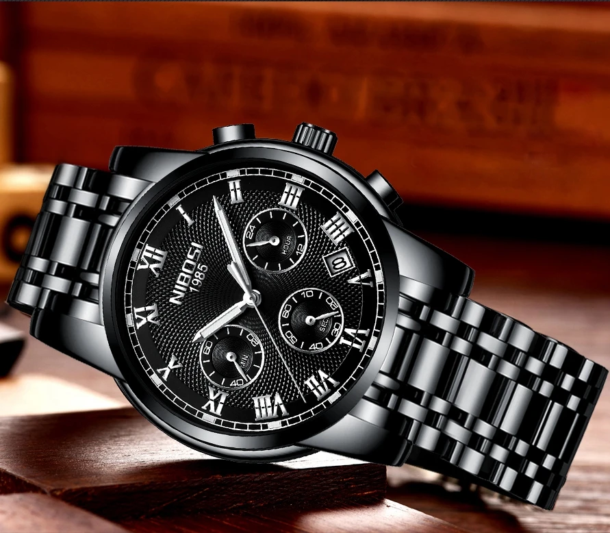 NIBOSI Montre Homme топовые Роскошные Брендовые мужские часы деловые золотые кварцевые