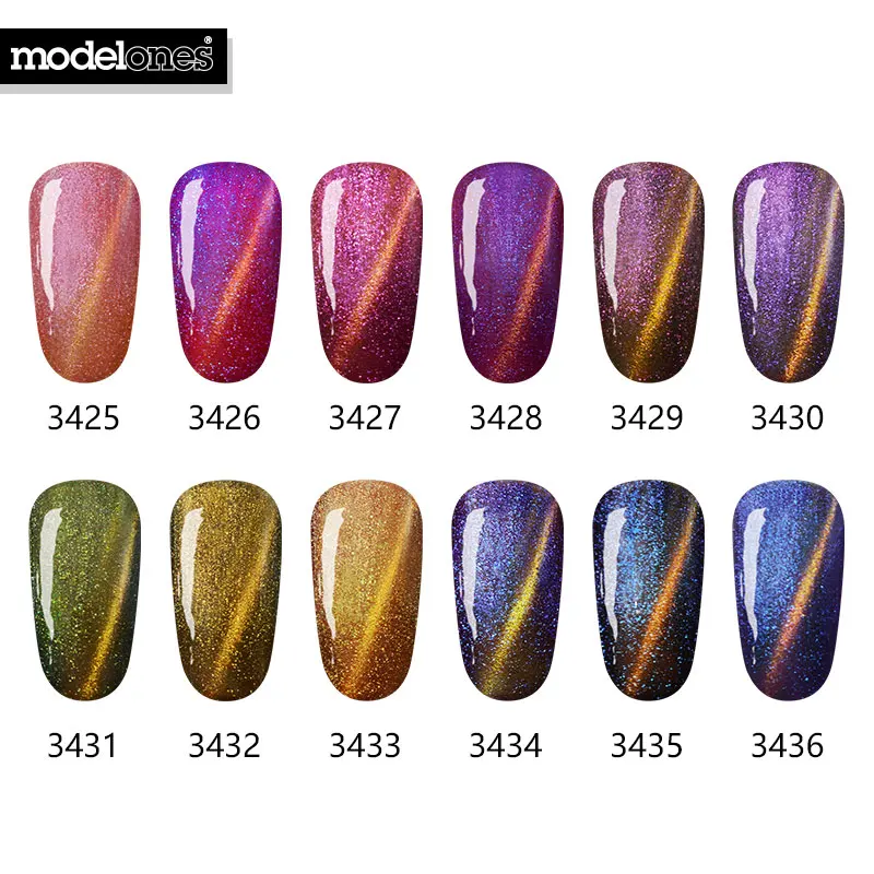 Modelones Хамелеон кошачий глаз лак для ногтей долговечный УФ Гель замачиваемый