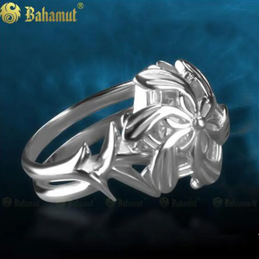 Bahamut кольцо LOTR серебряное Nenya Galadriel Lotr - S925 Стерлинговое Серебро в форме цветка