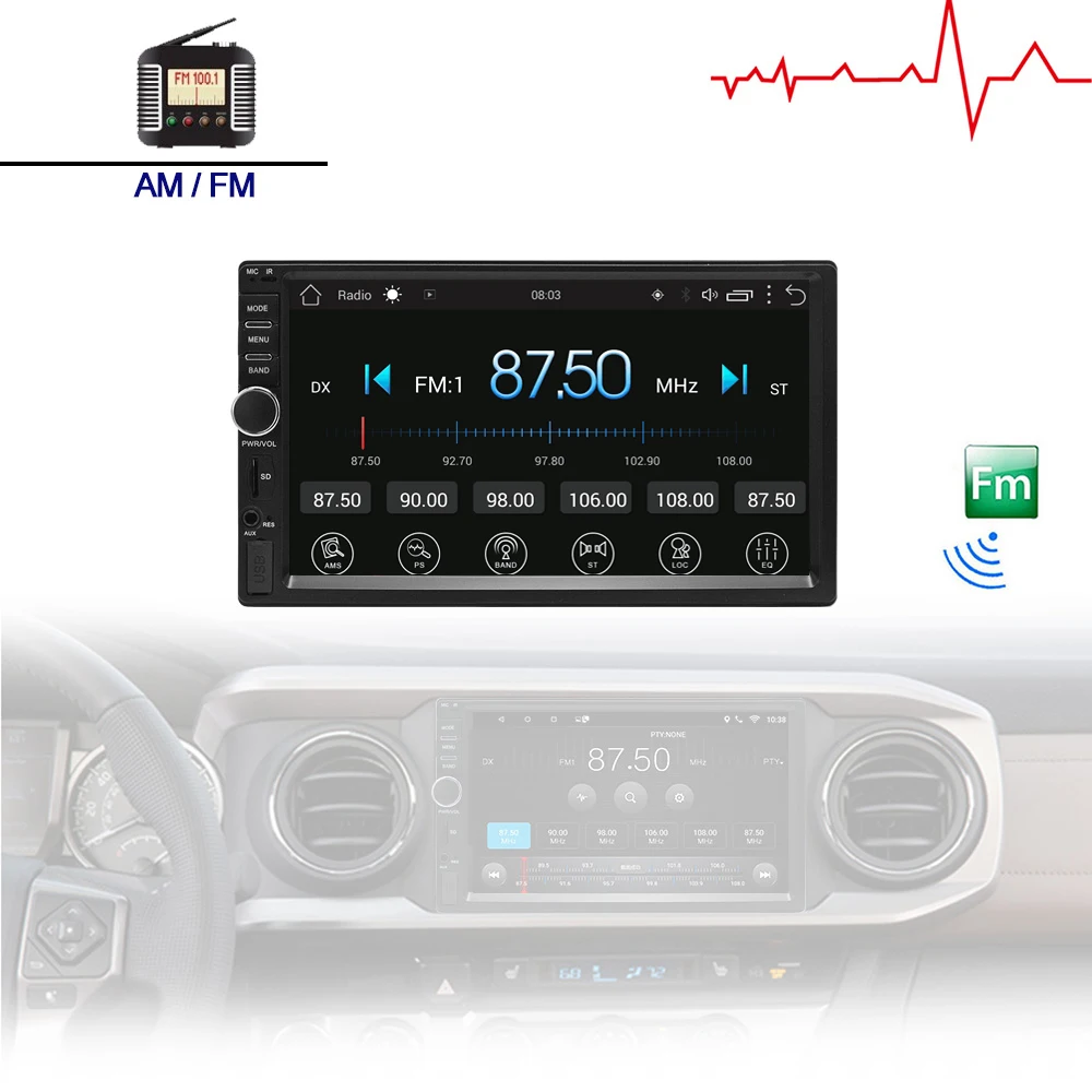 Неплохо!! 2 Din Автомагнитолы 4 ядра Android Встроенный gps/Bluetooth/Wifi/AM/FM навигационная 7