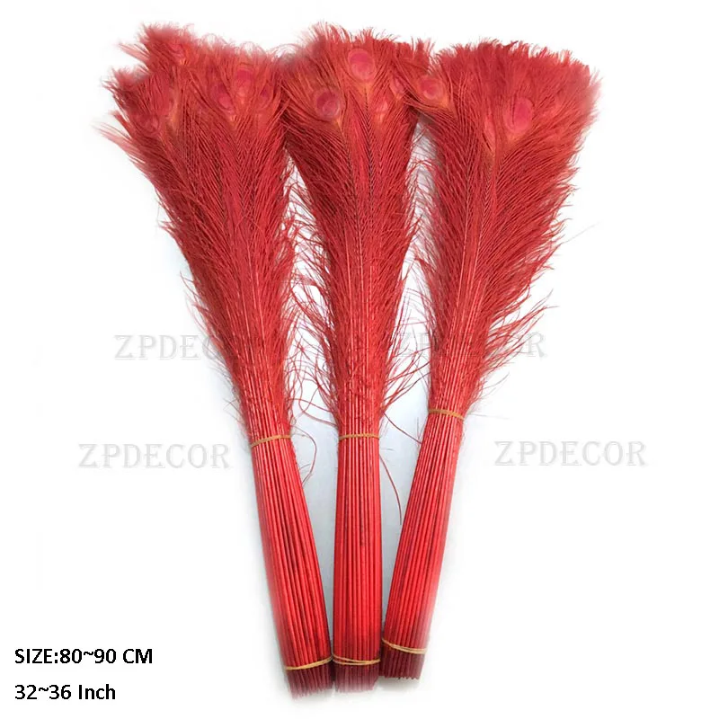 Zpdecor длина 80-90 см 32-36 дюймов красивое натуральное павлинье перо Diy карнавал Свадебная декоративная фурнитура