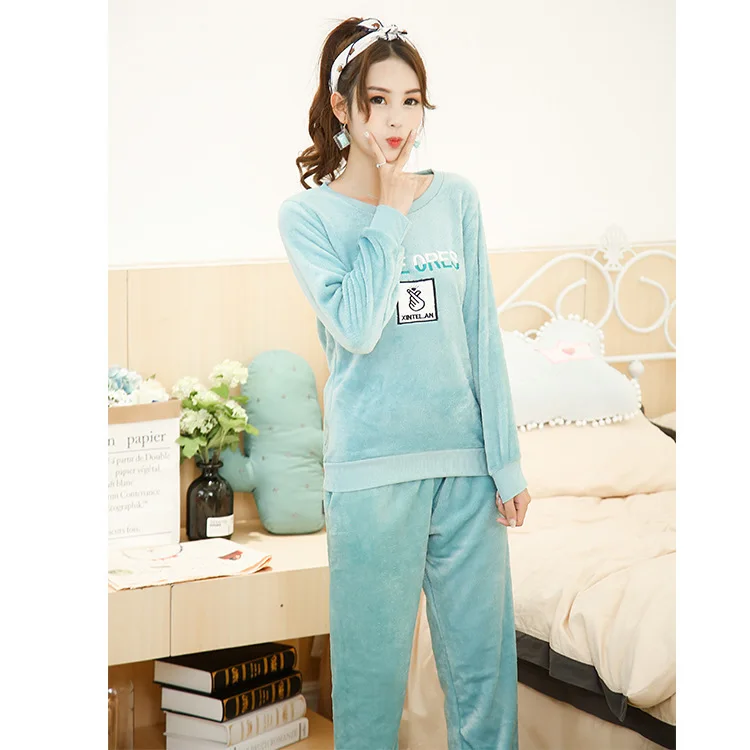 Женская Осенняя Весенняя пижама с длинным рукавом Ночная одежда в полоску