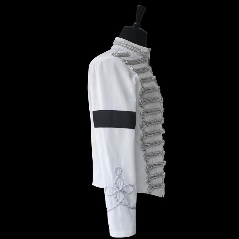 Классическая английская военная куртка Майкла Джексона ручной работы белая