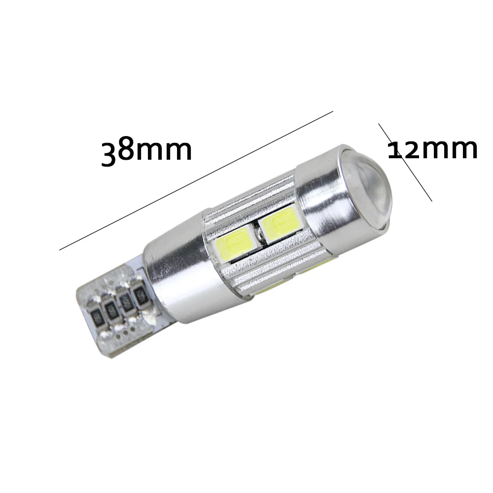 2 светодиодных парковочных фонаря T10 W5W боковой свет с объективом проектора для VW