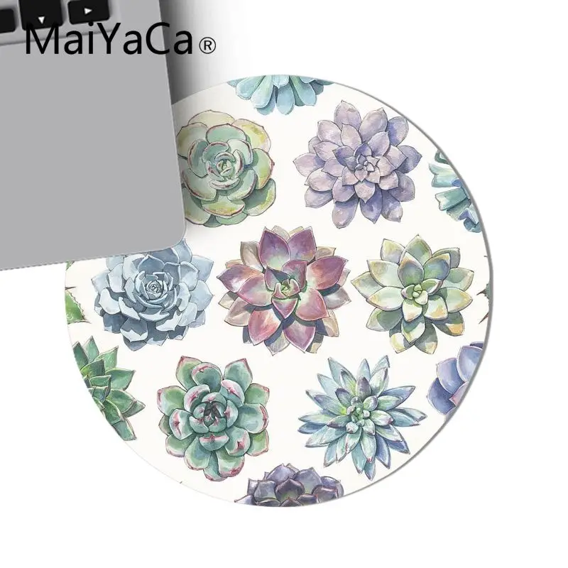 22x22cm Maiyaca кактус сочные альпаки акварельные игры круглый коврик для мыши игровая мышь подкладка для коврика для ПК ноутбук для геймеров Настольный коврик - Цвет: 22x22cm