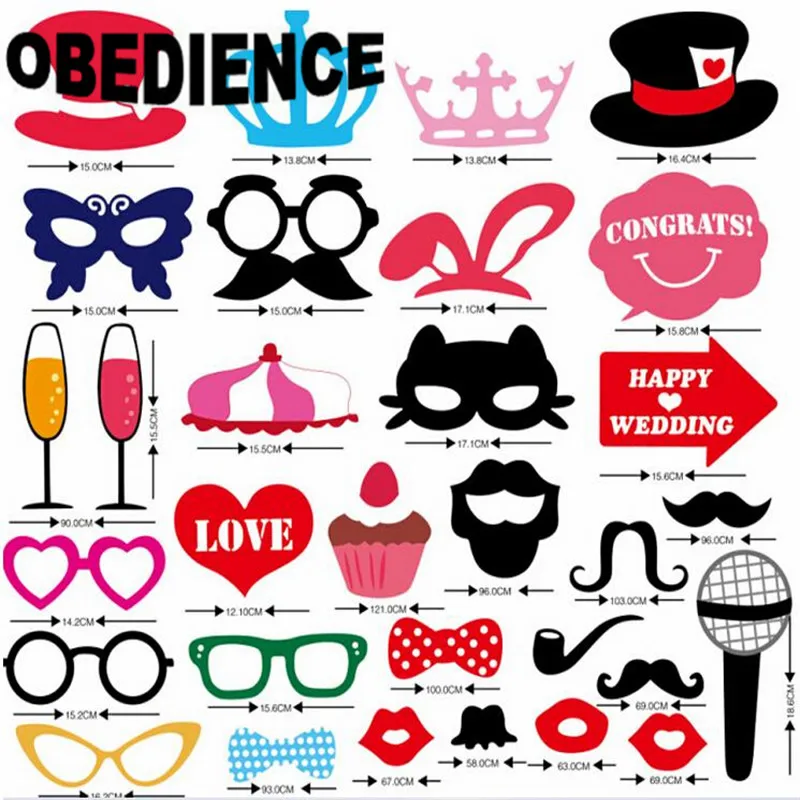 Послушание 31 шт. Усы на палочке фотобанк реквизит фотобудка смешные маски