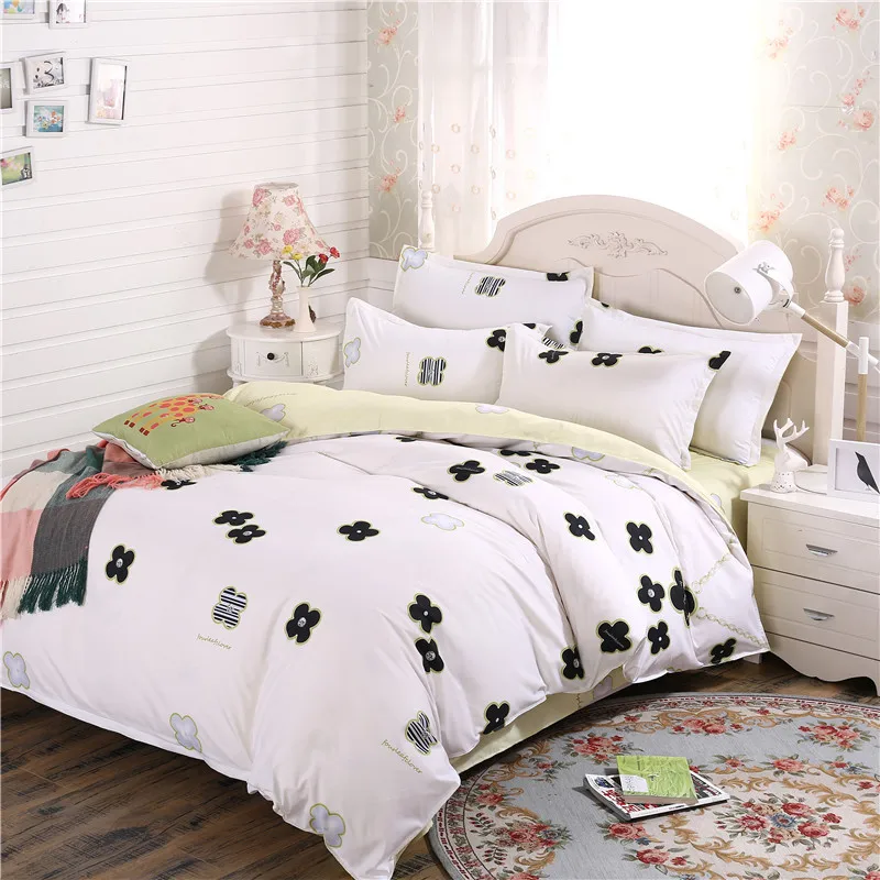 Милые животные собака кошка кролик Pattern пододеяльник 3/4 шт Постельное белье для